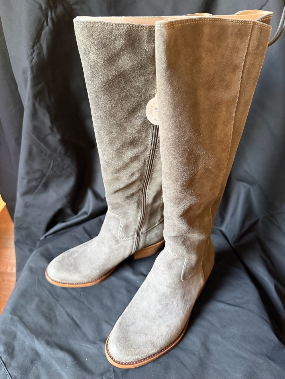 Sofft Gray Suede Lace-Up Tall Boots